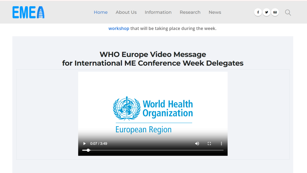 Mensaje de la OMS Europa para los Delegados de la Semana Internacional de la Conferencia sobre EM